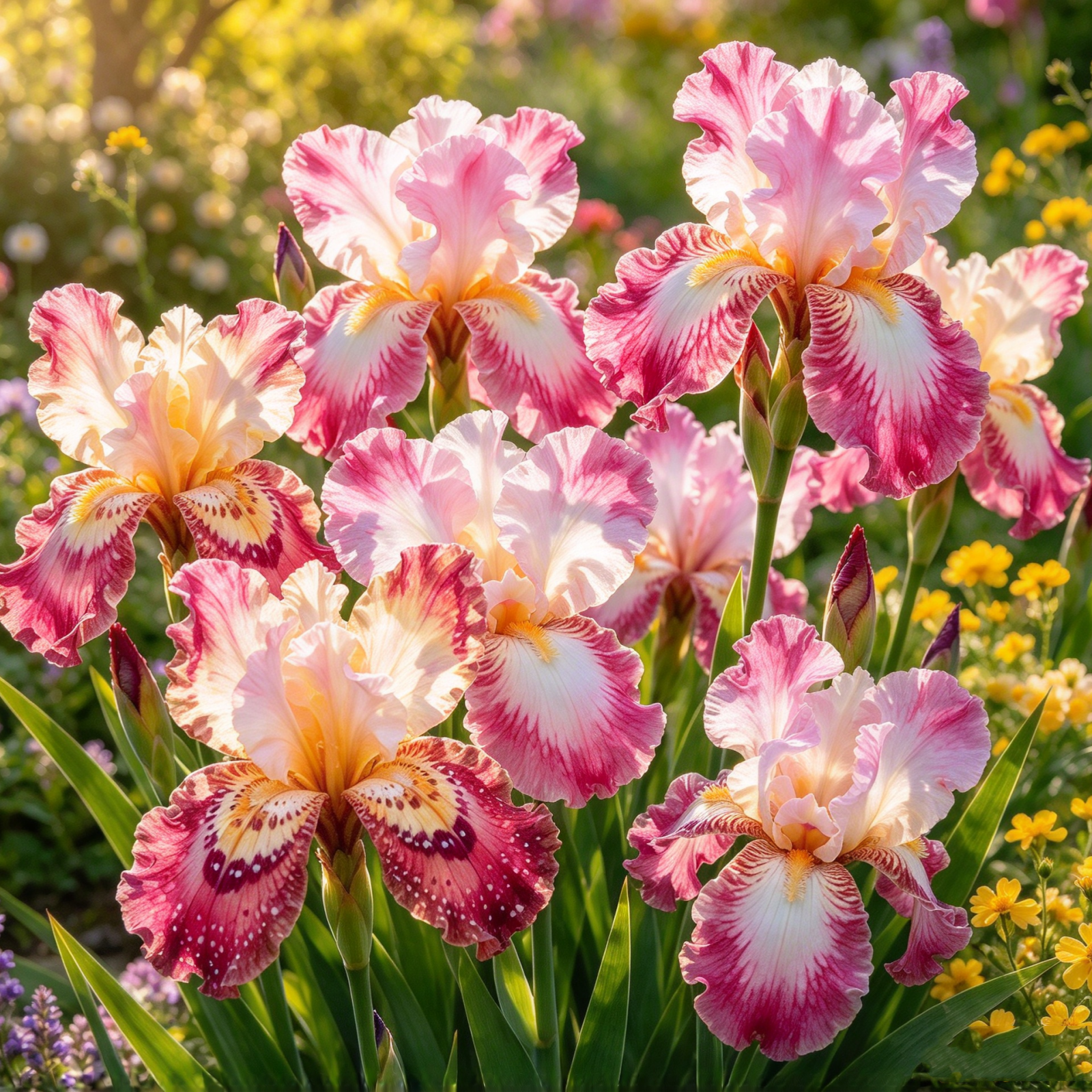 Two Square Notes on Peony Care and Planting (36) Iris Rhizomes, Hardy Perennial Flower Roots, Multi-Color Blooming Iris for Outdoor Garden, Yard & Border Planting - Image 1