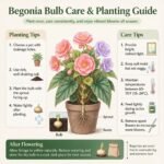 Begonia Tuberous Bulbs, Double Blooms Tuberous Begonia, Perennial Ornamental Flower for Patio, Balcony & Garden, Easy to Grow - Image 7
